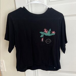 Hurley Black Tee with Floral Graphic